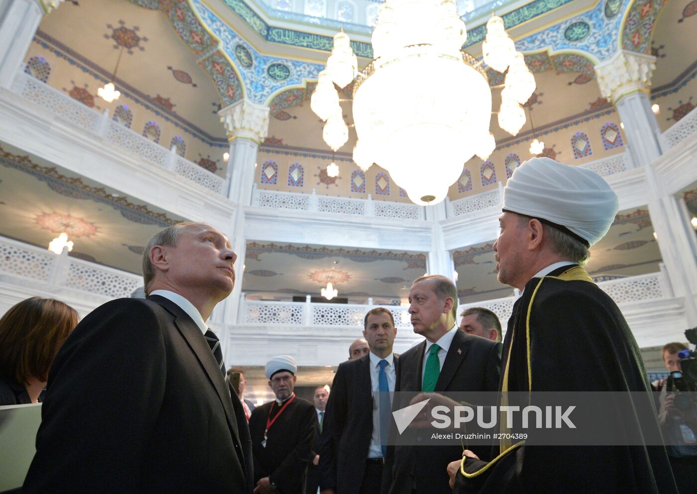 President Vladimir Putin attends opening of renovated Moscow Cathedral Mosque