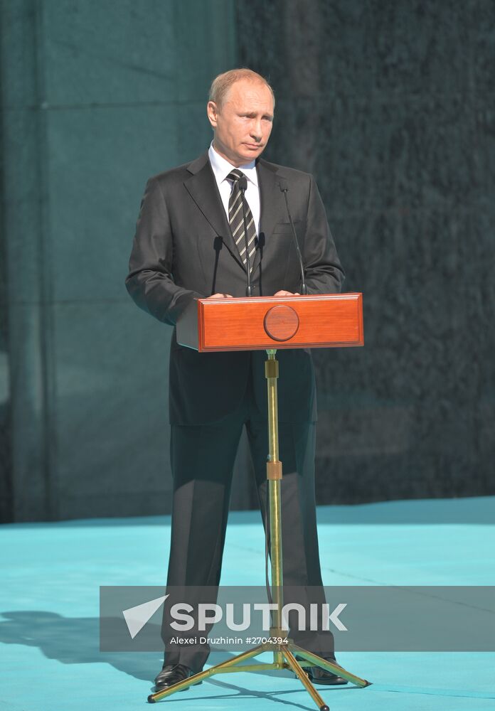 President Vladimir Putin attends opening of renovated Moscow Cathedral Mosque