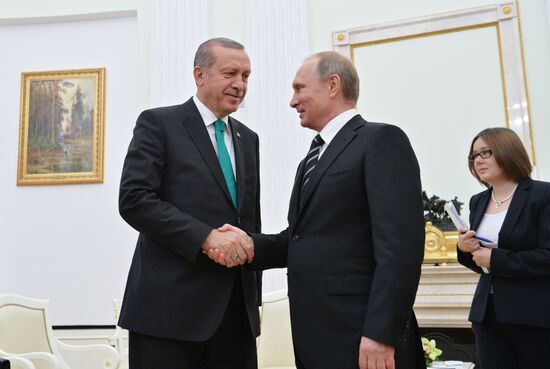 President Vladimir Putin meets with President of Turkey Recep Erdogan