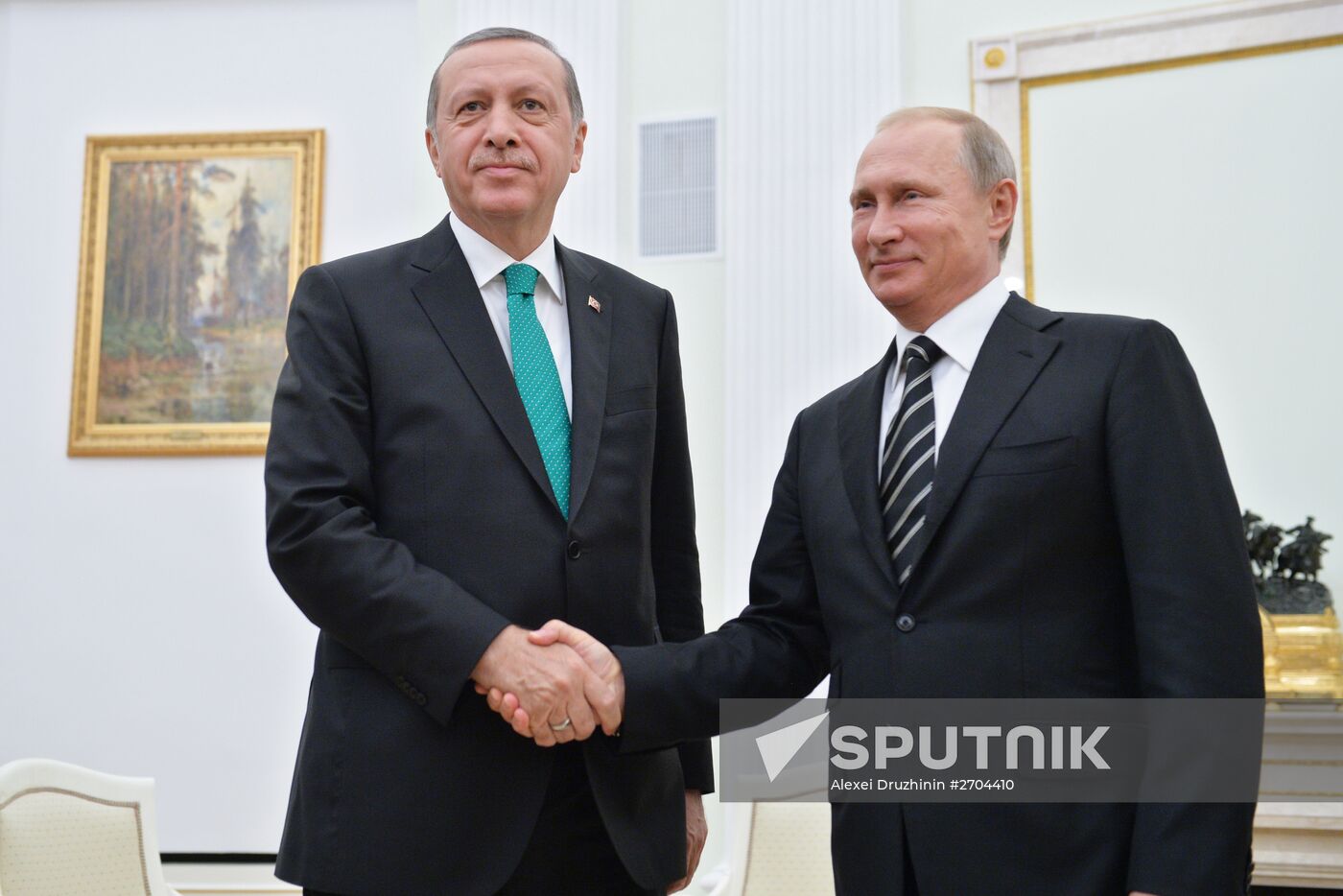 President Vladimir Putin meets with President of Turkey Recep Erdogan