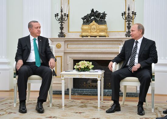 President Vladimir Putin meets with President of Turkey Recep Erdogan