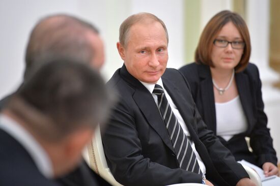 President Vladimir Putin meets with President of Turkey Recep Erdogan