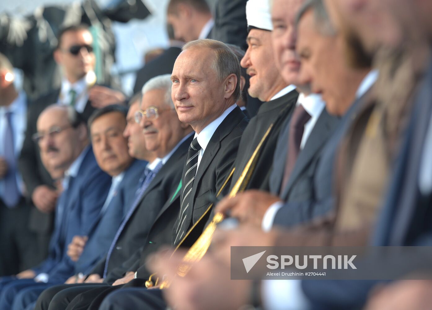 President Vladimir Putin at ceremony to open renovated Moscow Cathedral Mosque