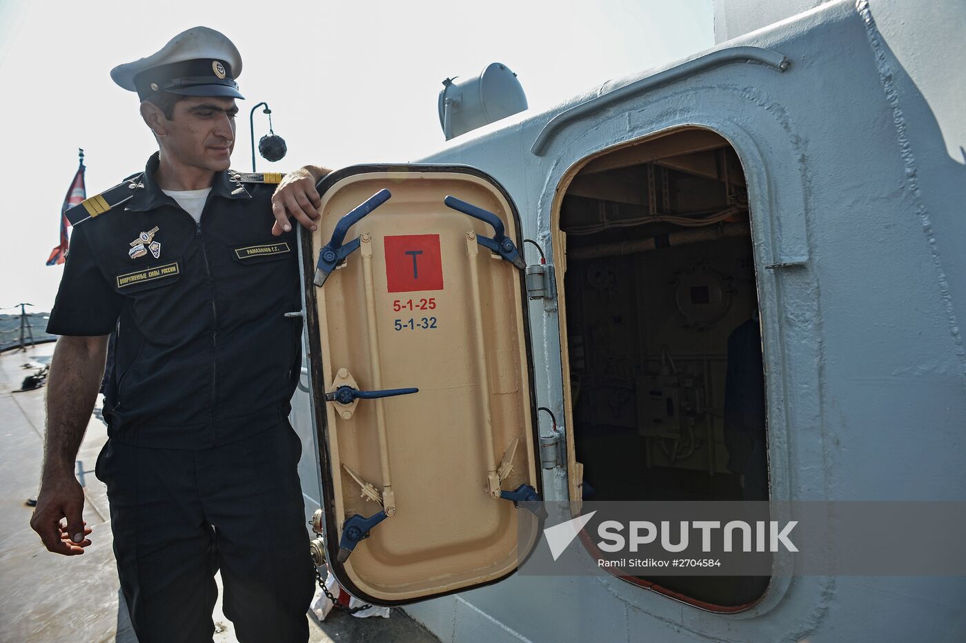 The Ladny destroyer escort about to sail to the Mediterranean Sea