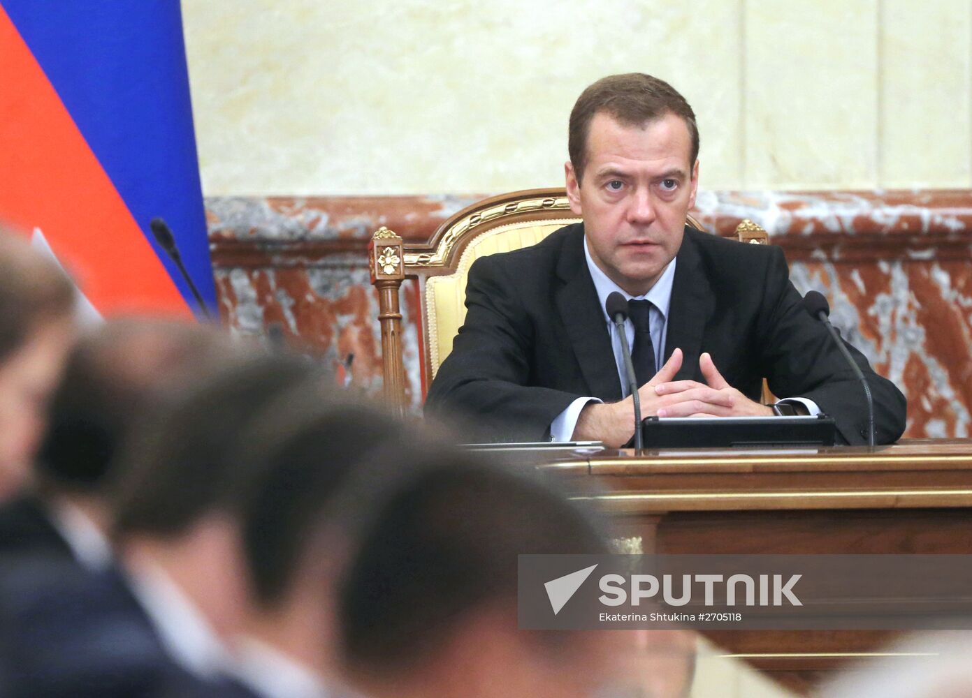 Russian Prime Minister Dmitry Medvedev chairs Government meeting