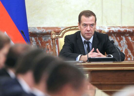 Russian Prime Minister Dmitry Medvedev chairs Government meeting