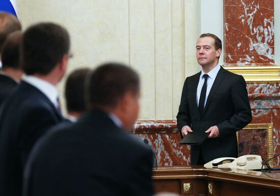 Russian Prime Minister Dmitry Medvedev chairs Government meeting
