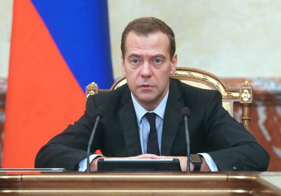 Russian Prime Minister Dmitry Medvedev chairs Government meeting