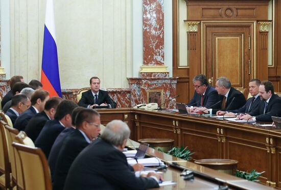 Russian Prime Minister Dmitry Medvedev chairs Government meeting