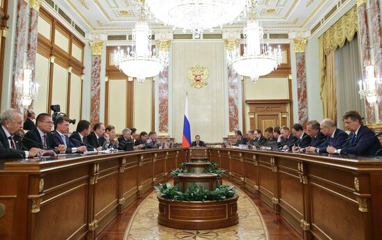 Russian Prime Minister Dmitry Medvedev chairs Government meeting