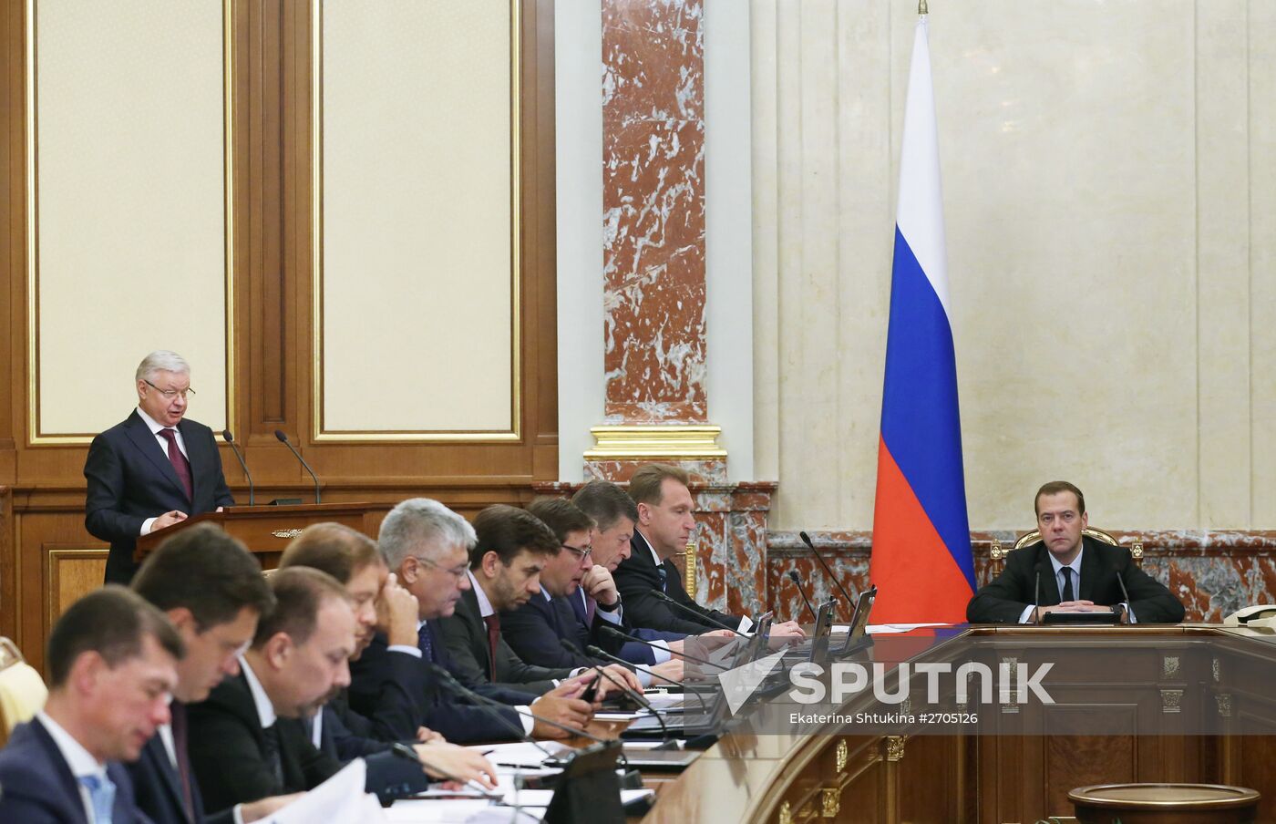 Russian Prime Minister Dmitry Medvedev chairs Government meeting
