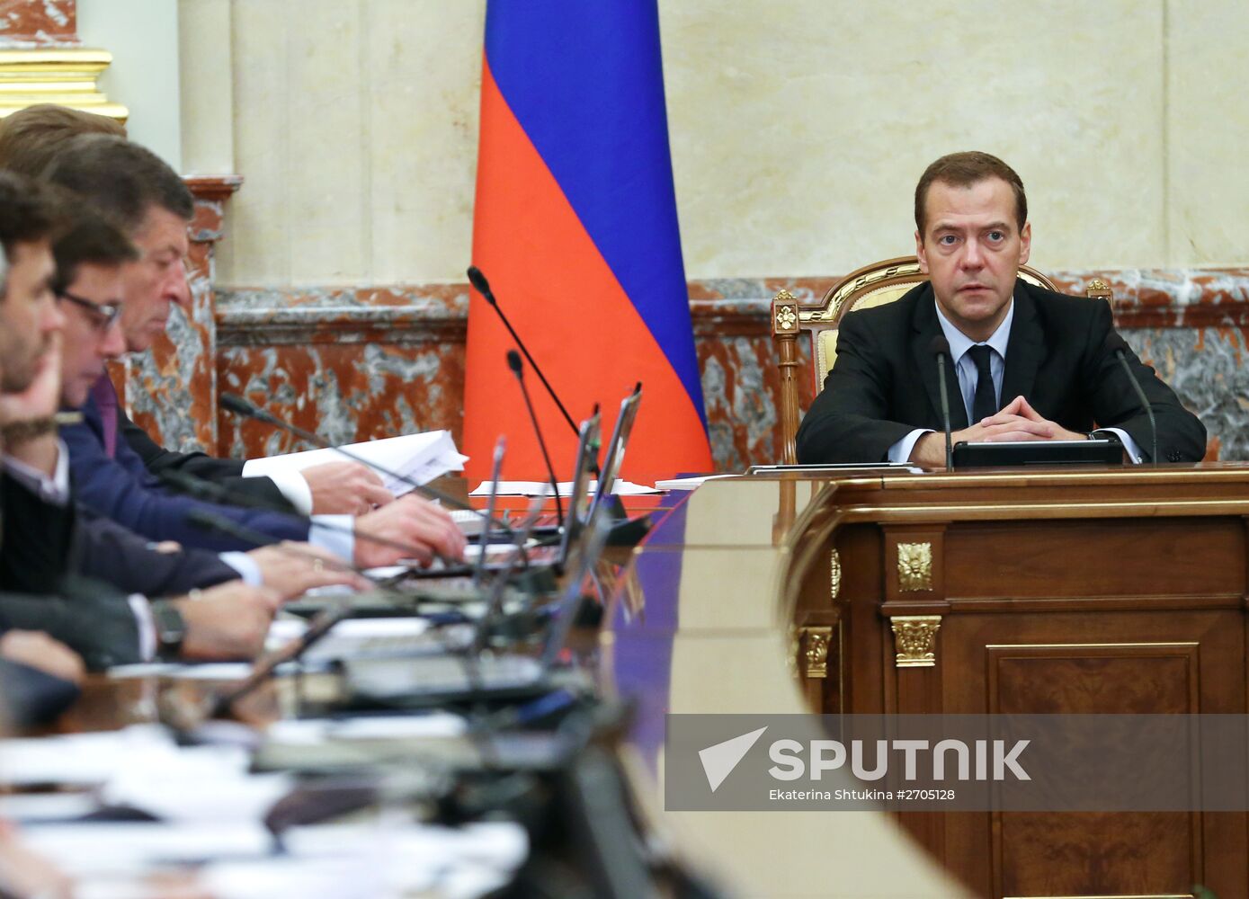 Russian Prime Minister Dmitry Medvedev chairs Government meeting
