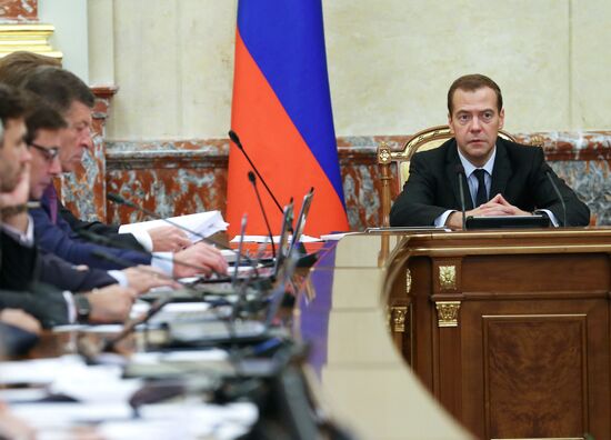 Russian Prime Minister Dmitry Medvedev chairs Government meeting