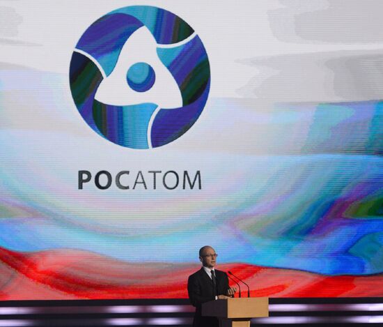 Rogozin addresses a gathering marking 70th anniversary of nuclear industry