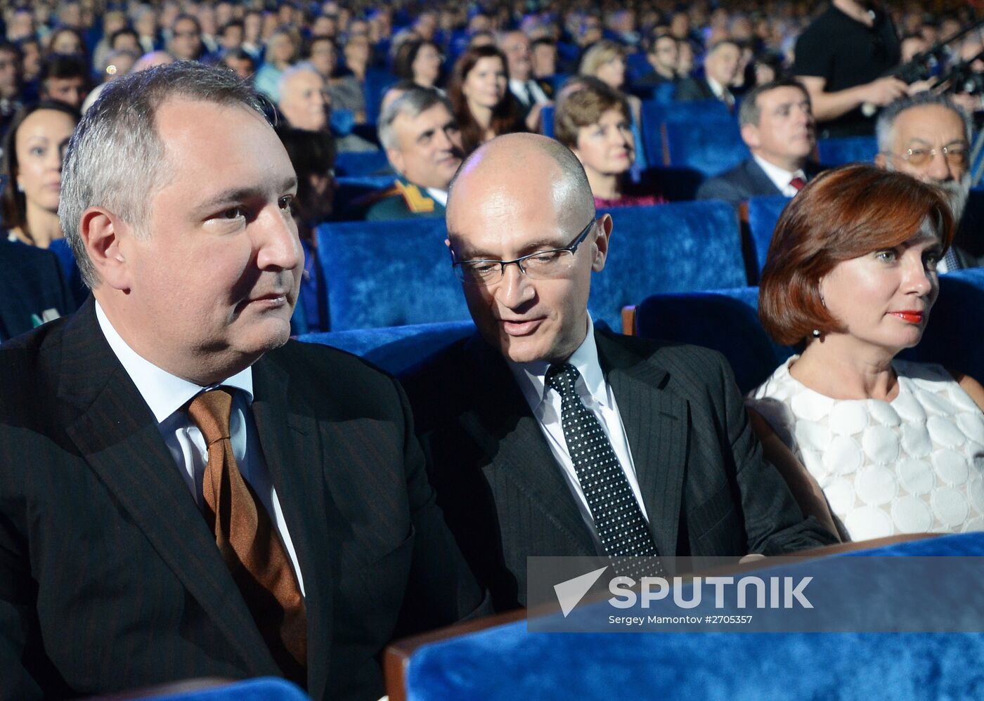 Rogozin addresses a gathering marking 70th anniversary of nuclear industry