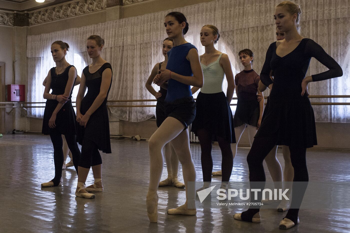 Swan Lake ballet shw rehearsed at Donetsk Opera