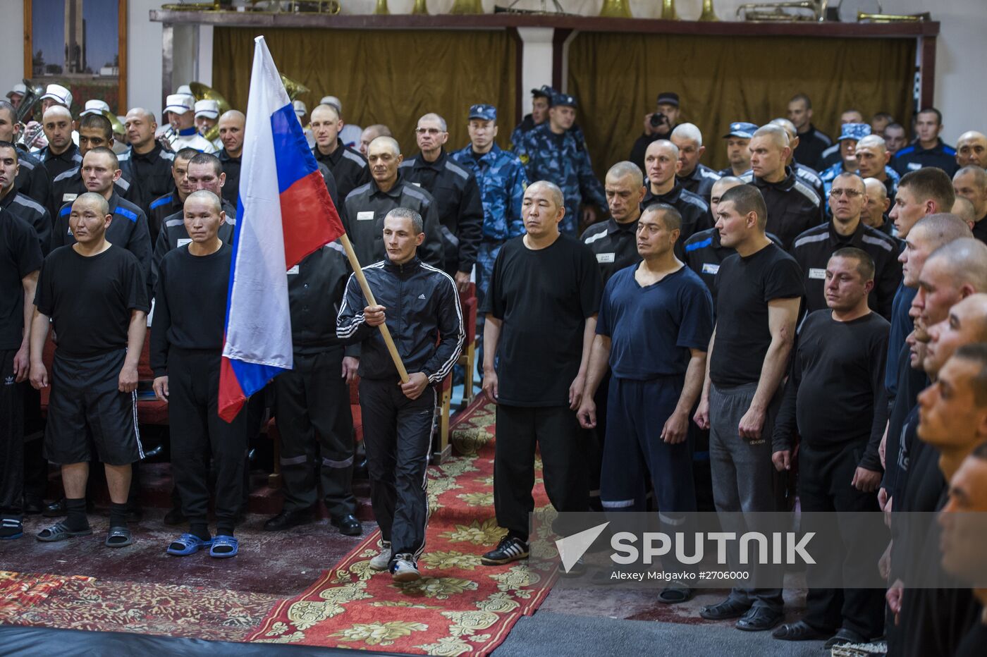 Tournament of the Tyva national fight competitions Huresh in the penitentiary No2 in the Omsk Region