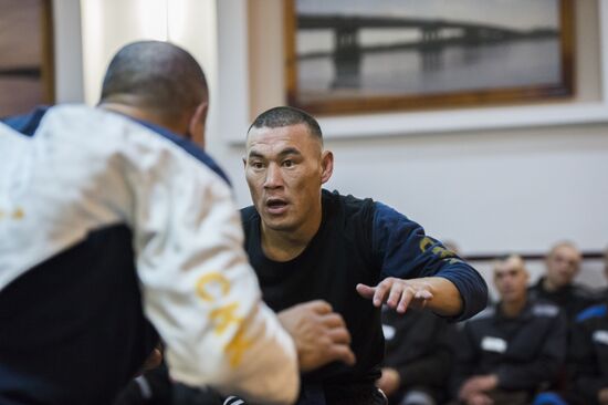 Tournament of the Tyva national fight competitions Huresh in the penitentiary No2 in the Omsk Region