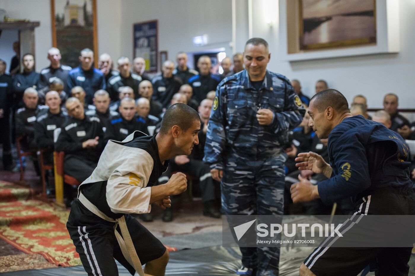 Tournament of the Tyva national fight competitions Huresh in the penitentiary No2 in the Omsk Region