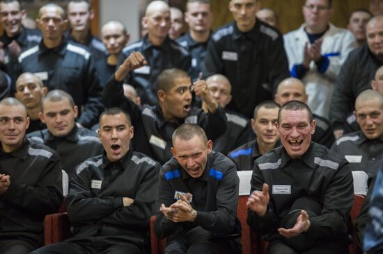 Tournament of the Tyva national fight competitions Huresh in the penitentiary No2 in the Omsk Region
