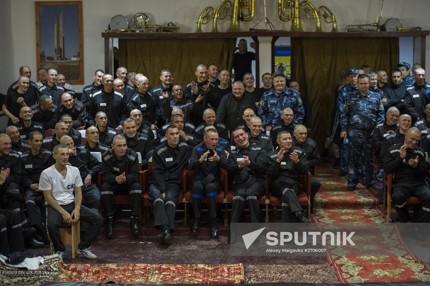 Tournament of the Tyva national fight competitions Huresh in the penitentiary No2 in the Omsk Region