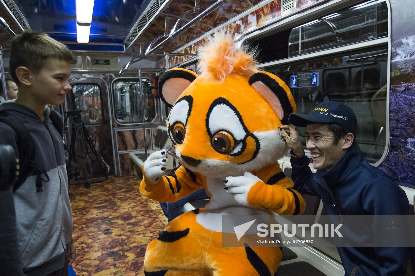 Presentation of Striped Express metro train