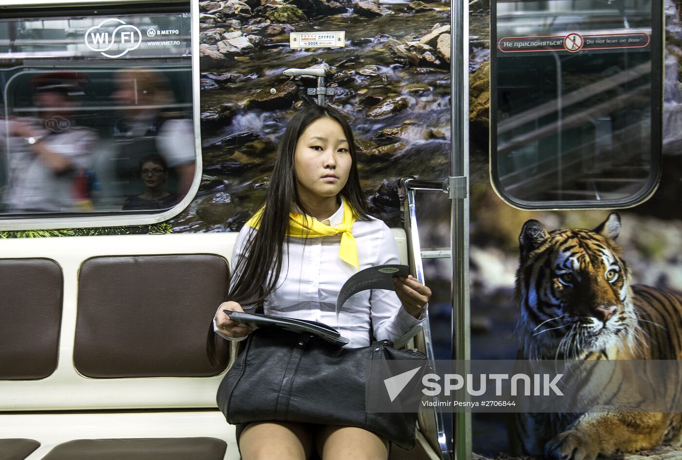 Presentation of Striped Express metro train