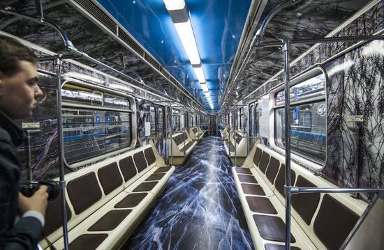 Presentation of Striped Express metro train
