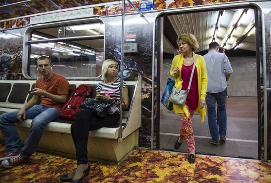 Presentation of Striped Express metro train