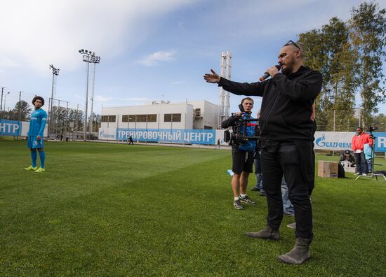 Filming FC Zenit for advertisement of Match TV