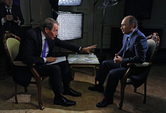 Russian President Vladimir Putin gives interview for CBS and PBS channels