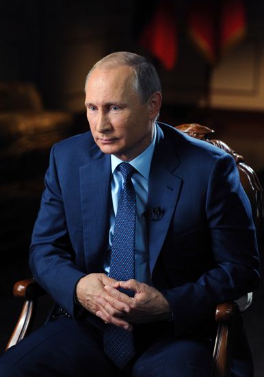Russian President Vladimir Putin gives interview for CBS and PBS channels