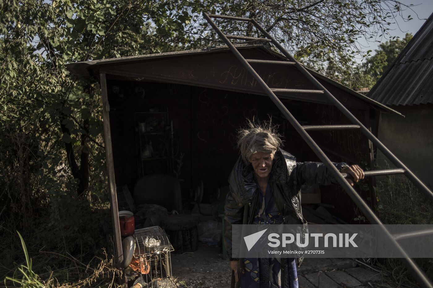 Residents of Staromikhailovka village in Donetsk region