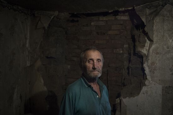 Residents of Staromikhailovka village in Donetsk region