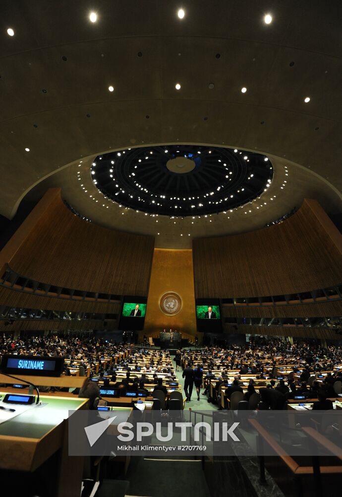 Russian President V.Putin takes part in UN General Assembly's 70th session