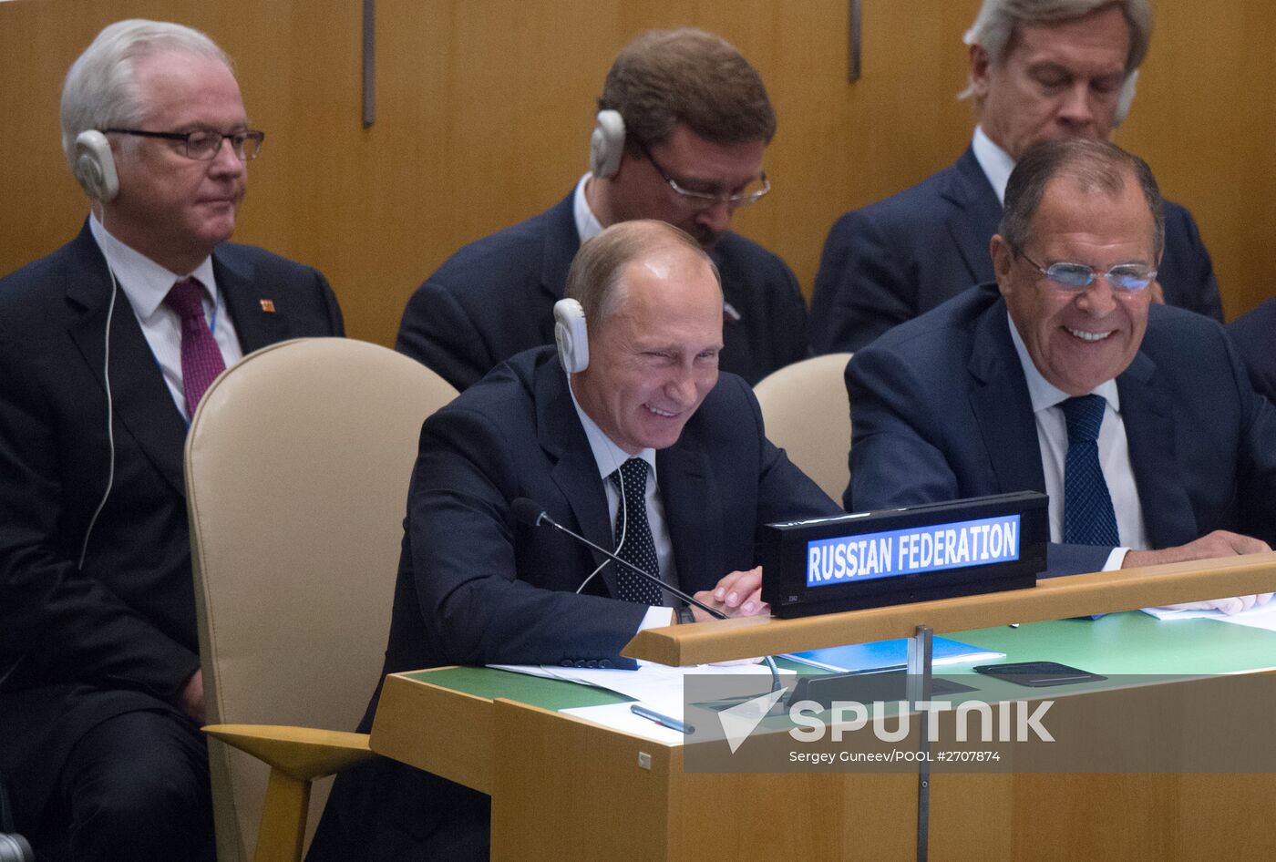 Russian President V.Putin takes part in UN General Assembly's 70th session
