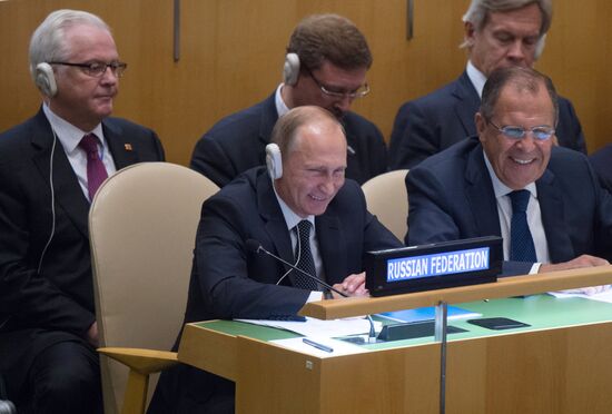 Russian President V.Putin takes part in UN General Assembly's 70th session