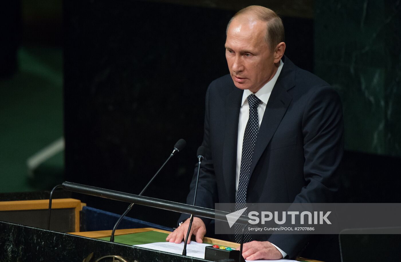 Russian President V.Putin takes part in UN General Assembly's 70th session