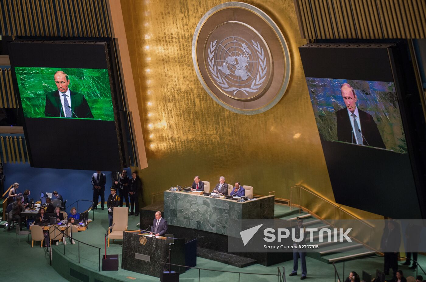 Russian President V.Putin takes part in UN General Assembly's 70th session