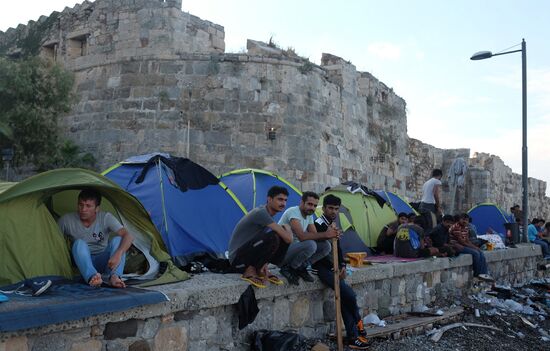 Refugee camp on Kos island, Greece