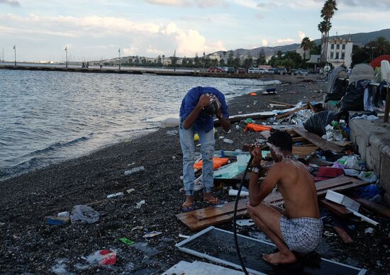 Refugee camp on Kos island, Greece