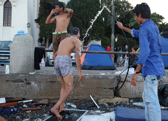 Refugee camp on Kos island, Greece