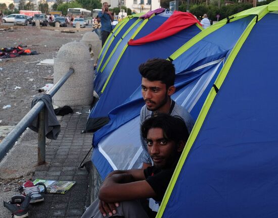 Refugee camp on Kos island, Greece