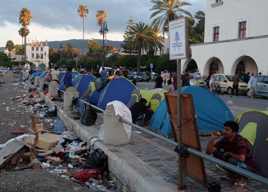 Refugee camp on Kos island, Greece