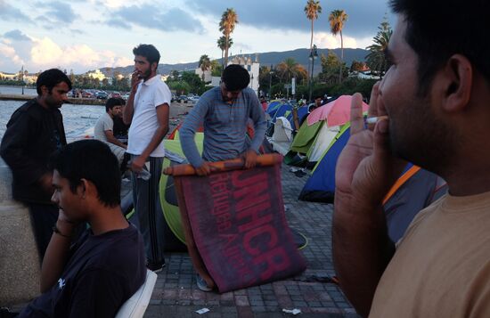 Refugee camp on Kos island, Greece