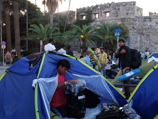 Refugee camp on Kos island, Greece