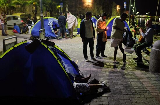 Refugee camp on Kos island, Greece