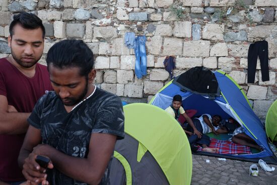 Refugee camp on Kos island, Greece