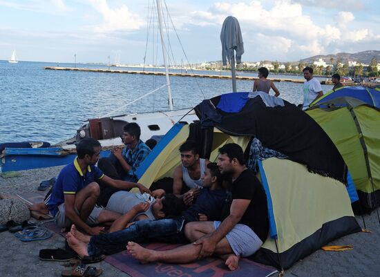 Refugee camp on Kos island, Greece