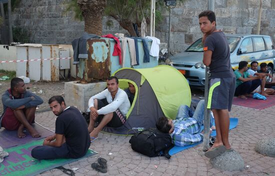 Refugee camp on Kos island, Greece